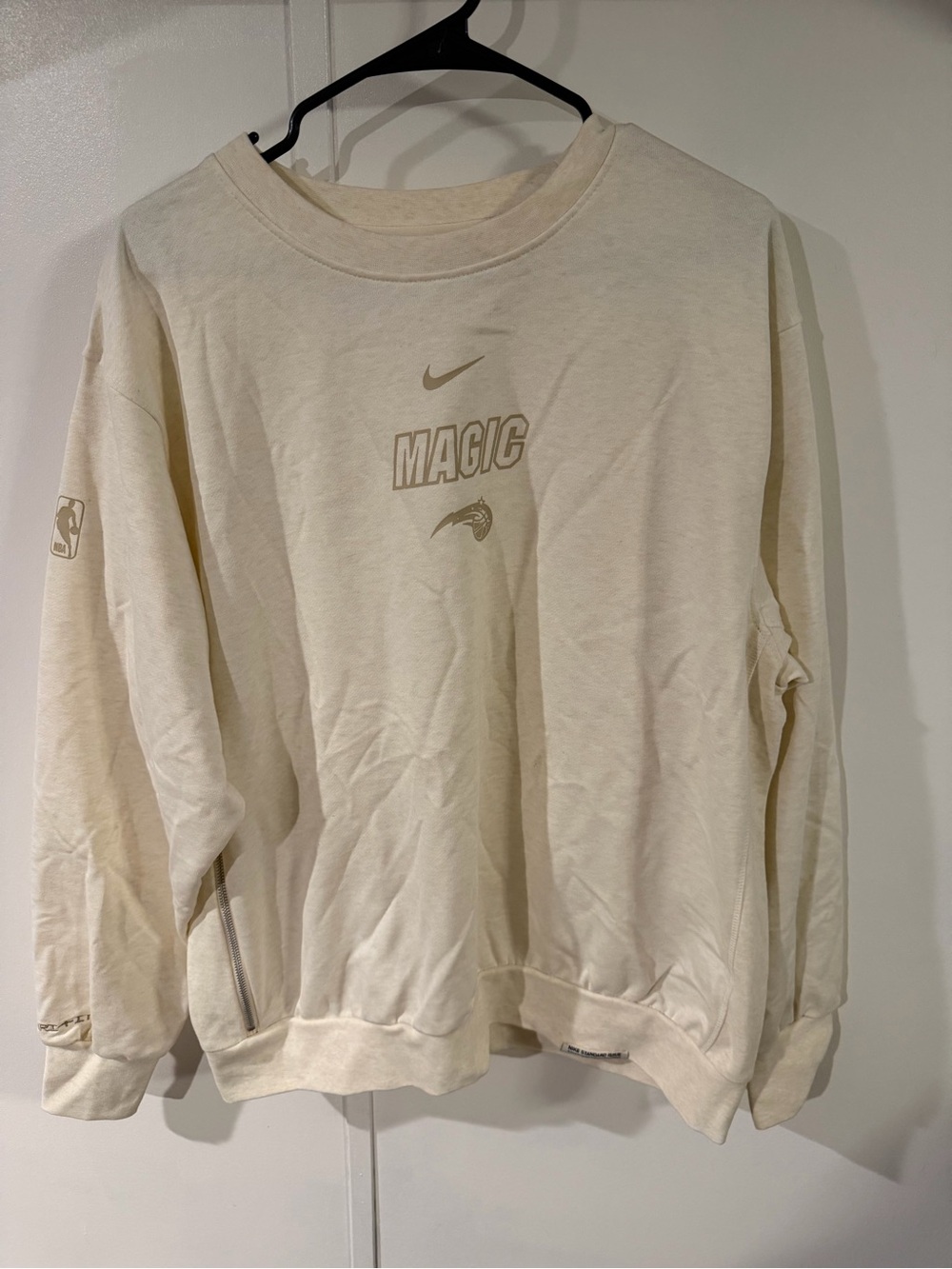Nike Men's Cream Orlando Magic Crewneck Sweatshirt
